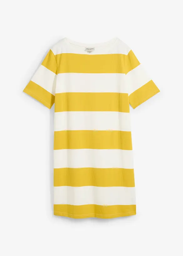 Shirtkleid aus reiner Bio-Baumwolle in gelb von vorne - bonprix