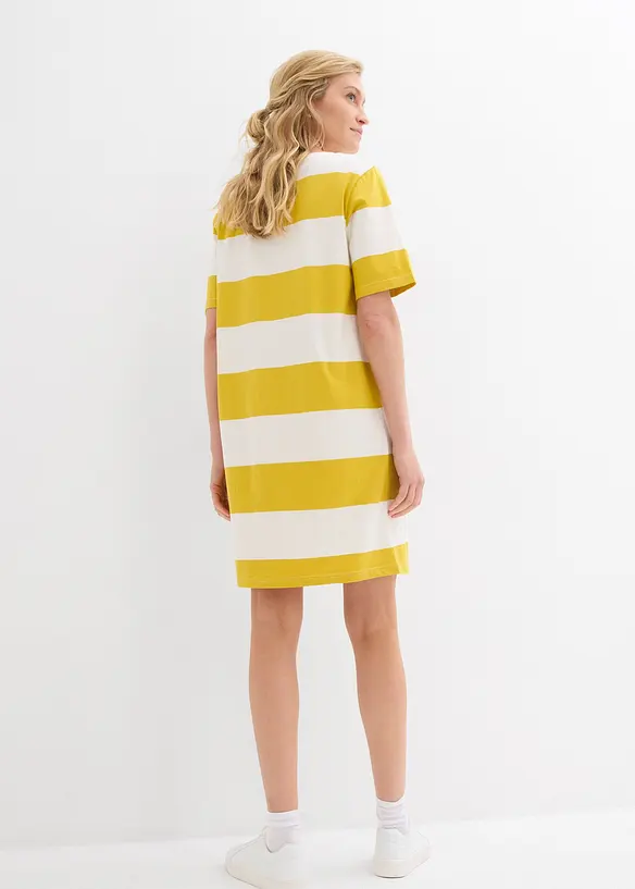 Shirtkleid aus reiner Bio-Baumwolle in gelb von hinten (Totalaufnahme) - bonprix