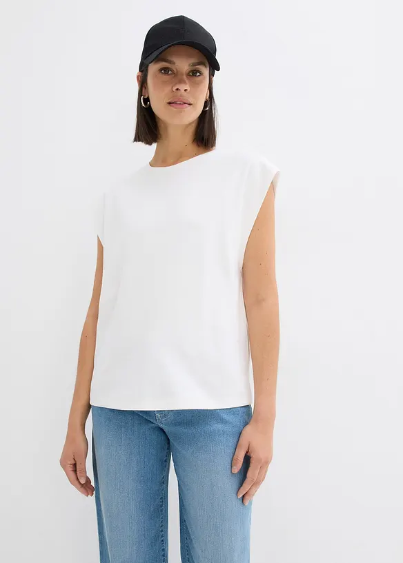 Shirt aus reiner Bio-Baumwolle in weiß von vorne (im Anschnitt) - bonprix Shirt aus reiner Bio-Baumwolle in weiß von vorne (im Anschnitt) - bonprix