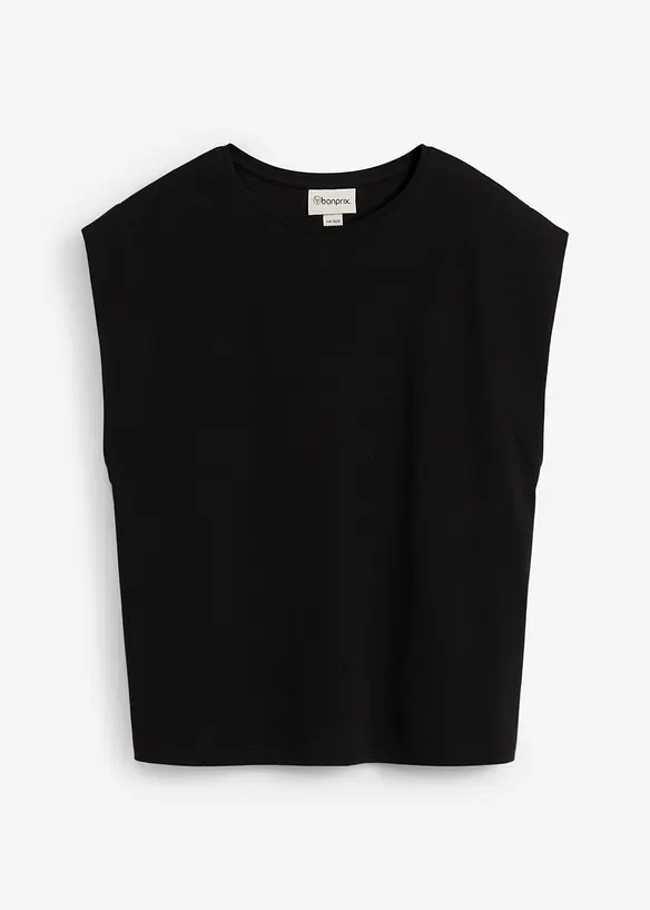 Shirt aus reiner Bio-Baumwolle in schwarz von vorne - bonprix