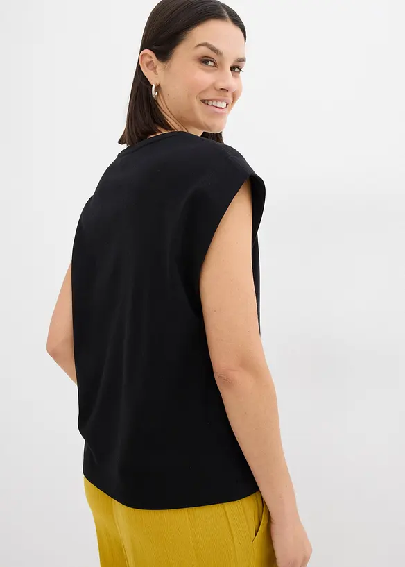Shirt aus reiner Bio-Baumwolle in schwarz von hinten (im Anschnitt) - bonprix