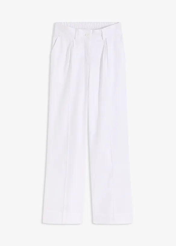 Palazzo-Hose aus Leinen-Mix in weiß von vorne - bonprix Palazzo-Hose aus Leinen-Mix in weiß von vorne - bonprix