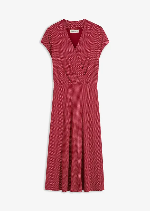 Midikleid aus fließendem Viskose-Mix in rot von vorne - bonprix