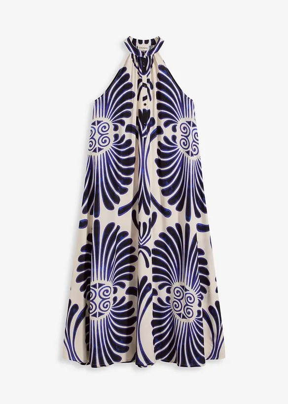 Weites Maxikleid aus fließender Viskose in blau von vorne - bonprix Weites Maxikleid aus fließender Viskose in blau von vorne - bonprix