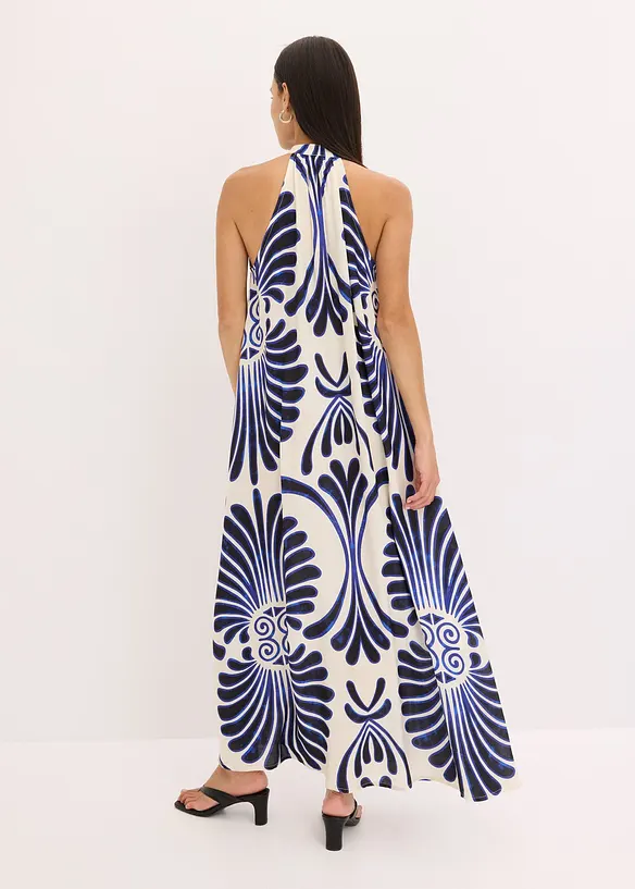Weites Maxikleid aus fließender Viskose in blau von hinten (Totalaufnahme) - bonprix Weites Maxikleid aus fließender Viskose in blau von hinten (Totalaufnahme) - bonprix