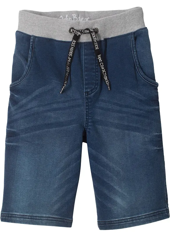 Sweatjeans-Bermuda in blau von vorne - bonprix