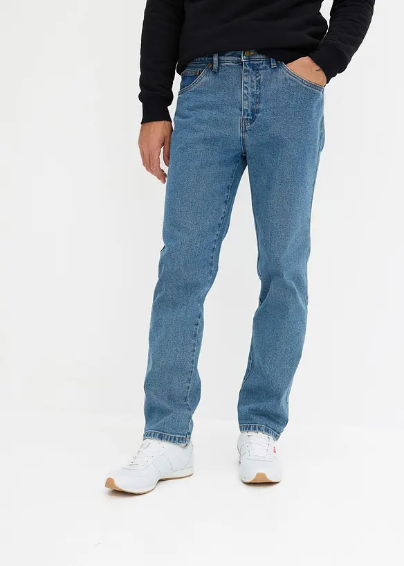 Classic-Fit-Jeans, Straight in blau von vorne - bonprix
