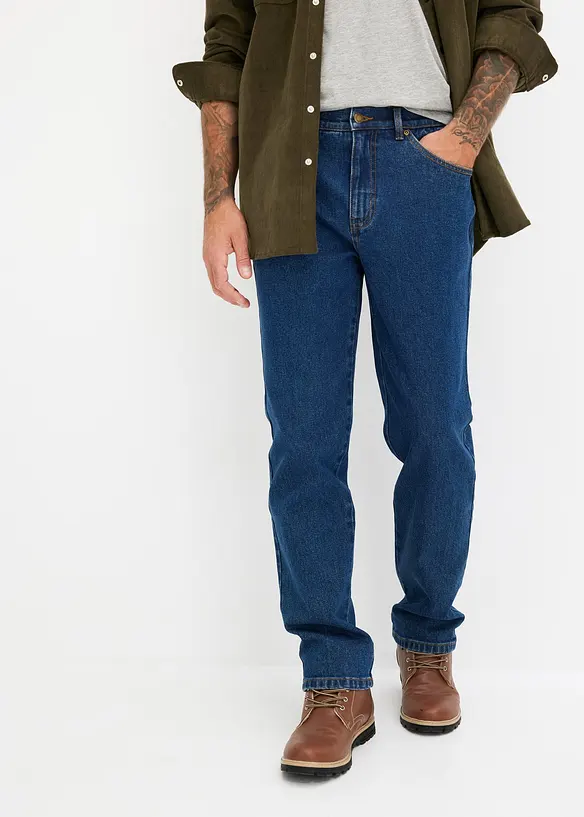 Classic-Fit-Jeans, Straight in blau von vorne - bonprix
