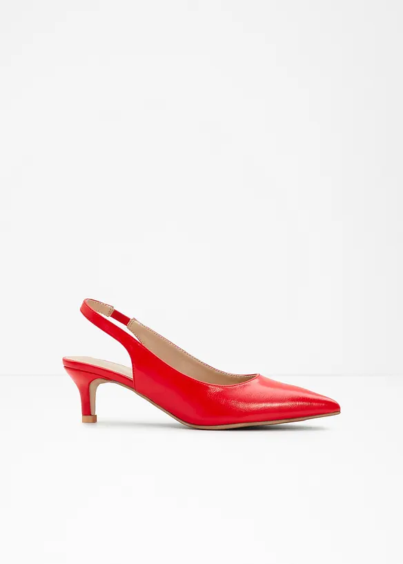 Slingpumps mit schmalem Absatz in rot von vorne - bonprix