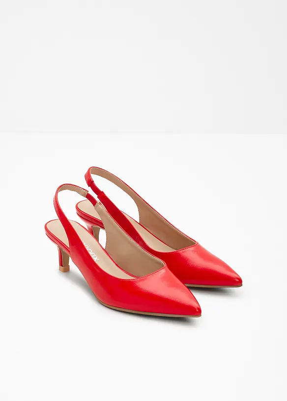 Slingpumps mit schmalem Absatz in rot - bonprix