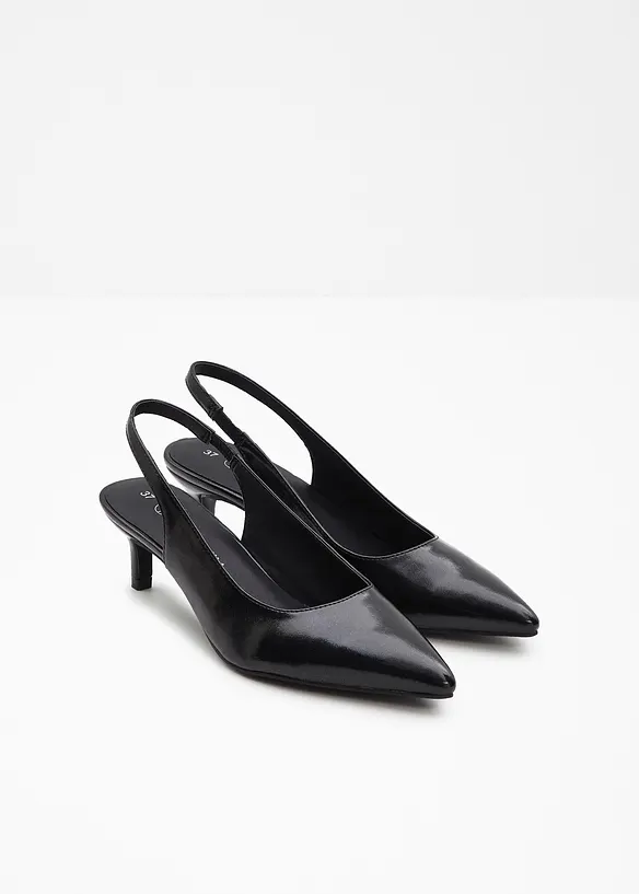 Slingpumps mit schmalem Absatz in schwarz - bonprix