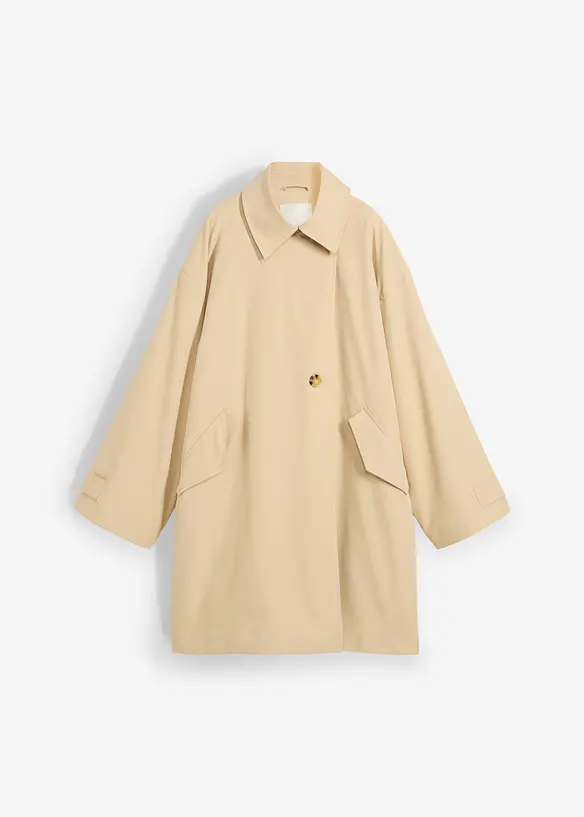 Oversize Trenchcoat in A-Linie in beige von vorne - bonprix
