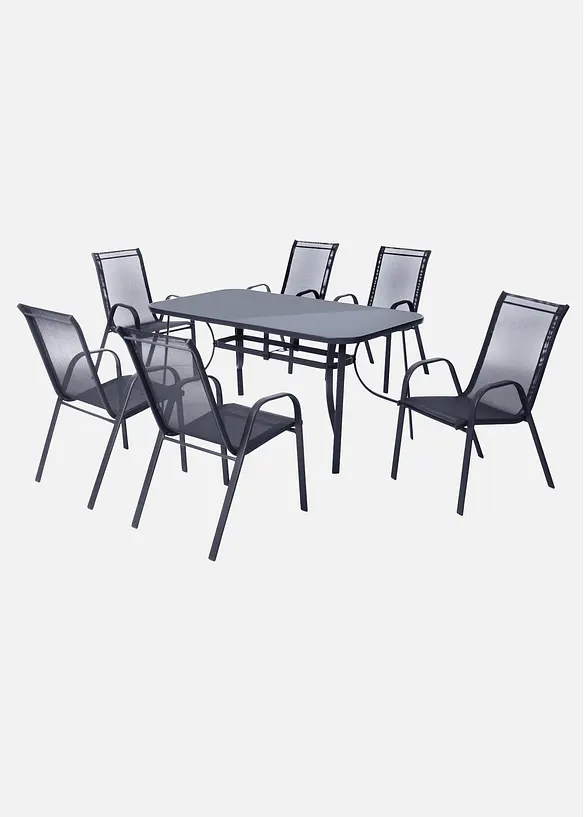 Gartenmöbel Set (7-tlg.Set) in grau - bonprix