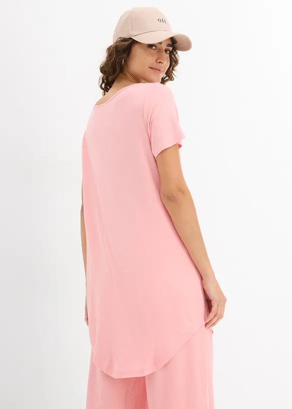 Longshirt aus softer Viskose in rosa von hinten (im Anschnitt) - bonprix