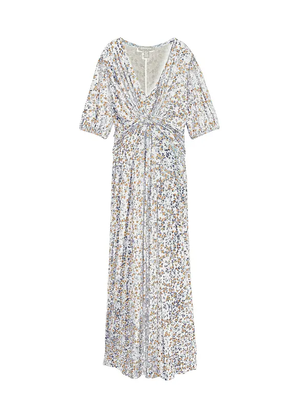 Maxi-Umstands- und Stillkleid aus Jersey in blau von vorne - bonprix
