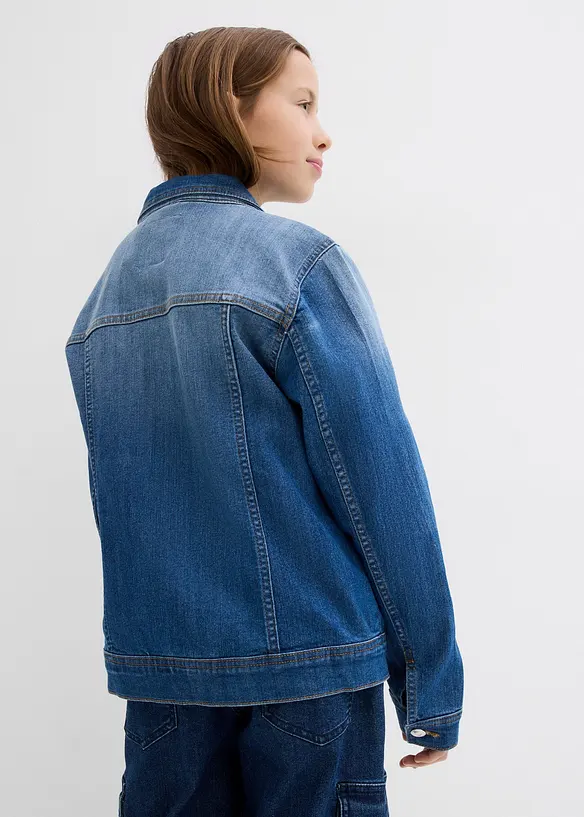 Oversize-Jeansjacke in blau von hinten (im Anschnitt) - bonprix