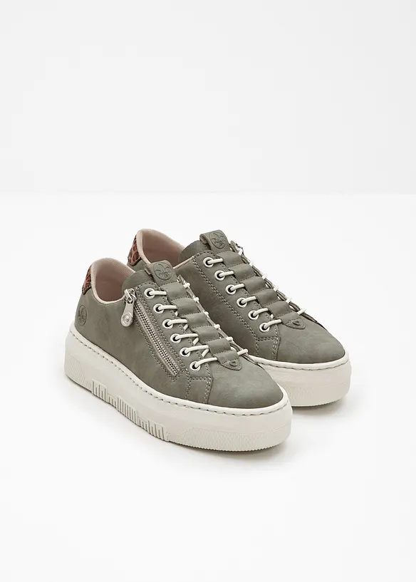 Rieker Komfort-Plateau-Sneaker mit leichter Sohle in grün - Rieker