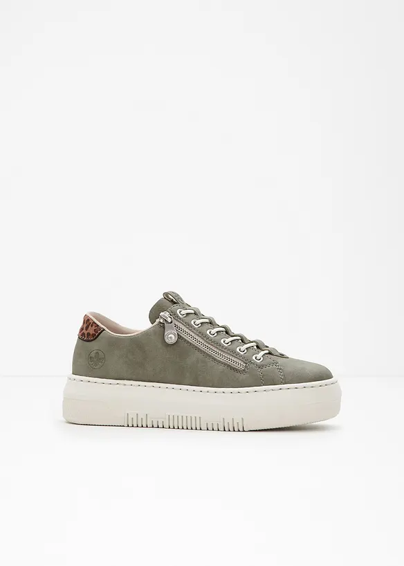 Rieker Komfort-Plateau-Sneaker mit leichter Sohle in grün - Rieker