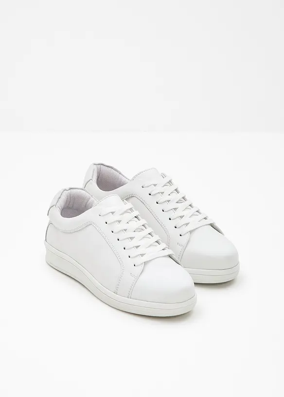 Sneaker aus Leder in weiß - bonprix