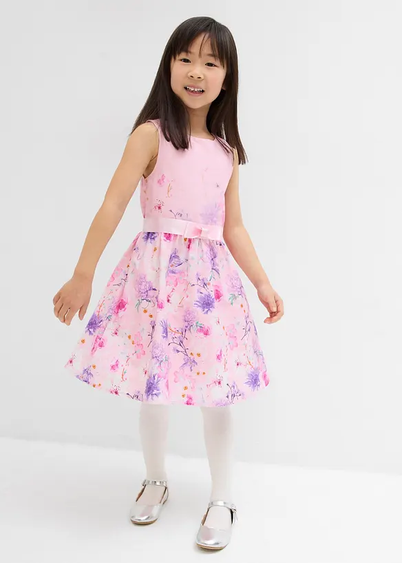 Ausgestelltes Kleid in rosa von vorne (Totalaufnahme) - bonprix