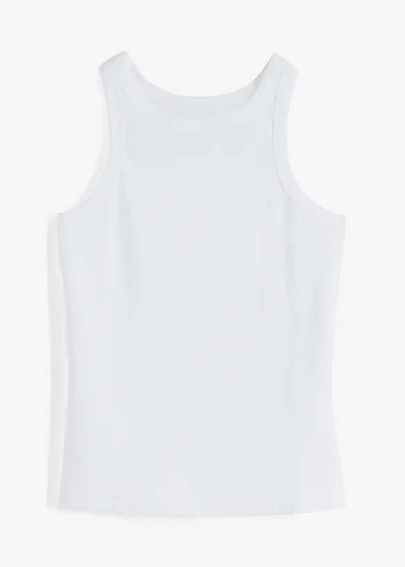 Geripptes Tanktop in weiß von vorne - bonprix Geripptes Tanktop in weiß von vorne - bonprix