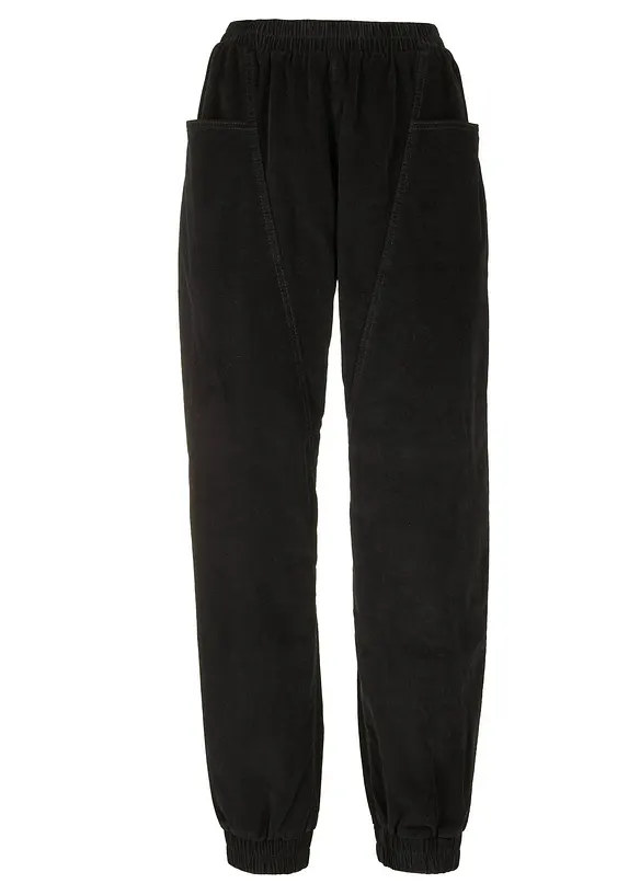 Cordhose aus Baumwoll-Mix in schwarz von vorne - bonprix