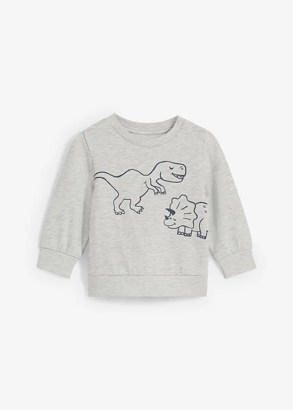 Weiches Sweatshirt aus Bio-Baumwolle in grau von vorne - bonprix
