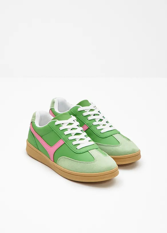 Sneaker im Retrolook in grün - bonprix