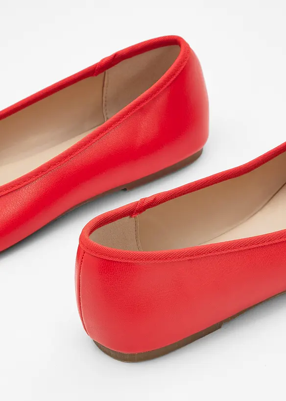 Ballerinas mit Schleife in rot - bonprix