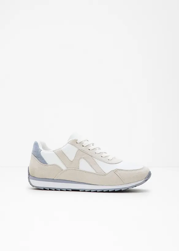 Sneaker mit Profilsohle in weiß von vorne - bonprix