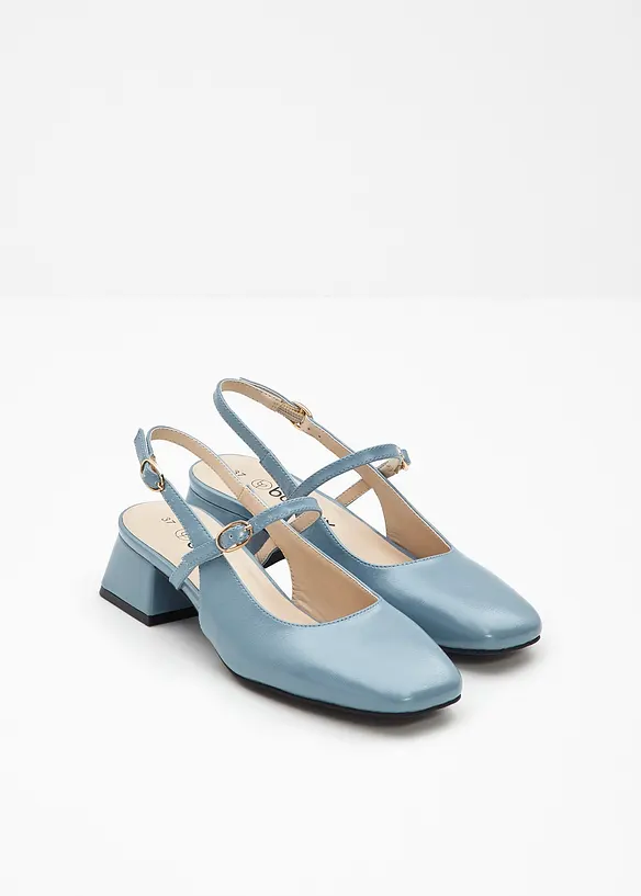 Slingpumps mit Riemchen in blau - bonprix