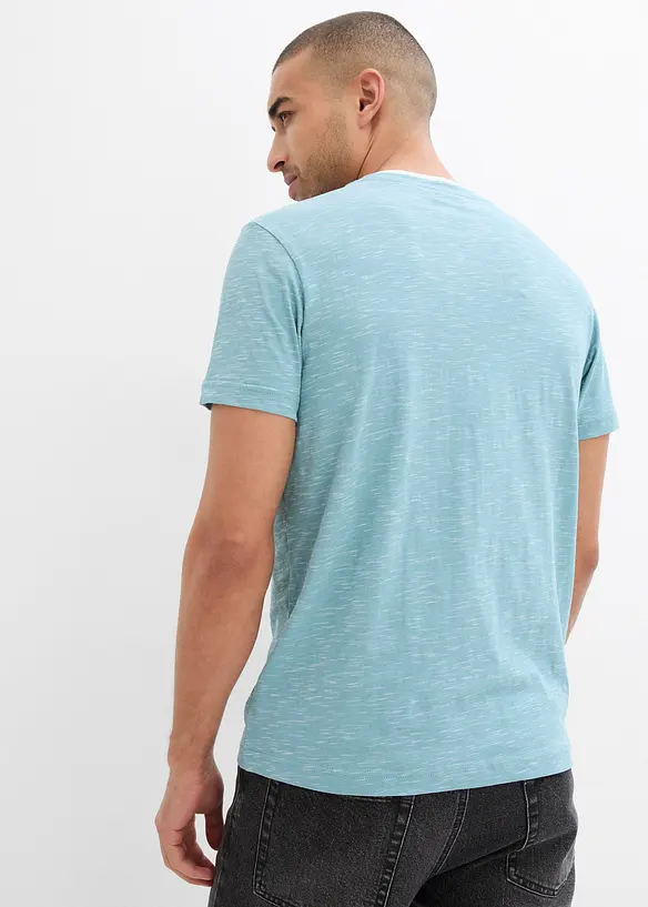 2-in-1 T-Shirt in Regular Fit in blau von hinten (im Anschnitt) - bonprix