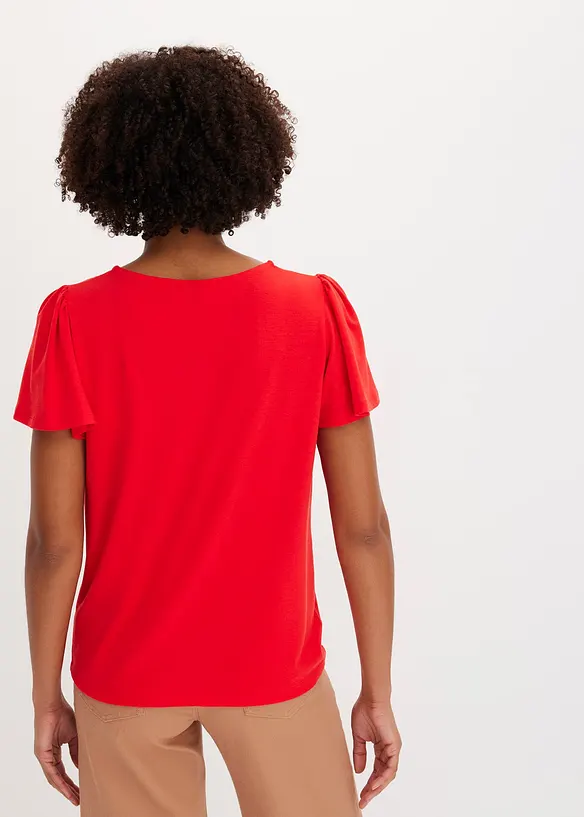 Shirt mit Knopfleiste in rot von hinten (im Anschnitt) - bonprix Shirt mit Knopfleiste in rot von hinten (im Anschnitt) - bonprix