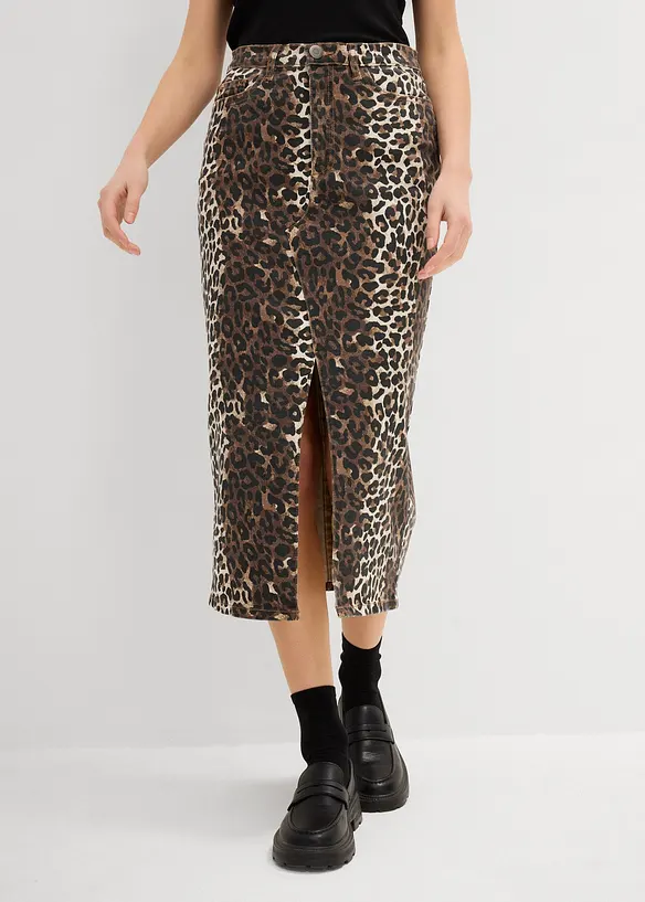 Twill-Rock aus Baumwolle mit Stretch in beige von vorne - bonprix Twill-Rock aus Baumwolle mit Stretch in beige von vorne - bonprix