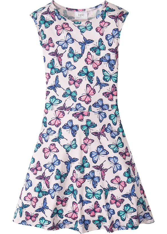Jerseykleid aus reiner Bio-Baumwolle in rosa von vorne - bonprix