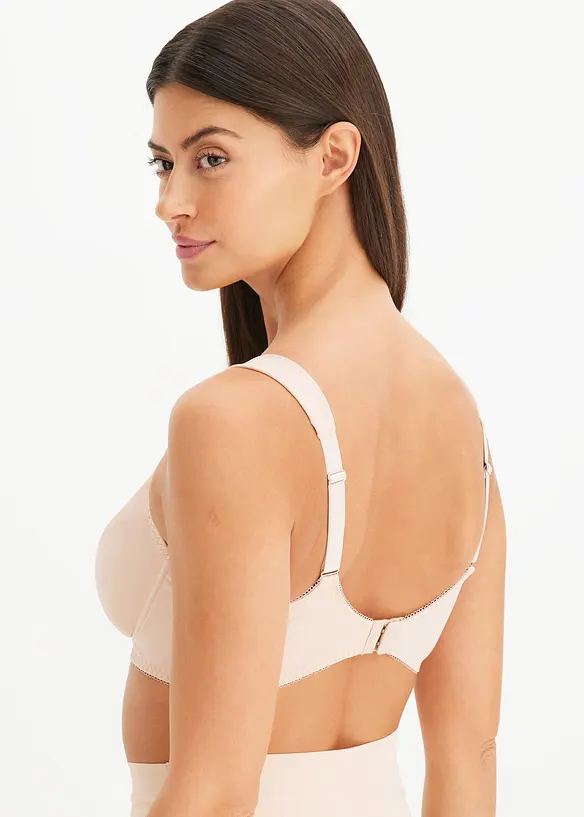 Minimizer-BH mit gepolsterten Trägern in beige von hinten (im Anschnitt) - bonprix