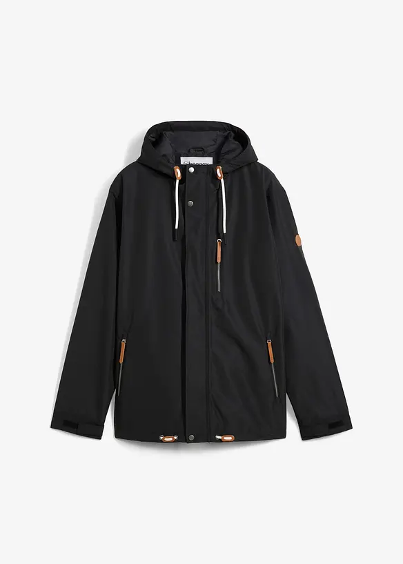 Wasserdichte Funktions-Jacke in schwarz von vorne - bonprix