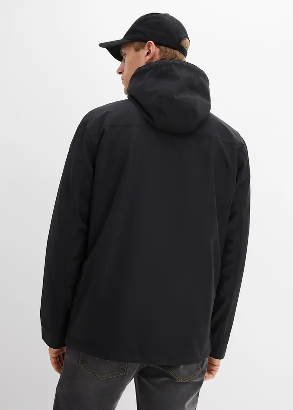 Wasserdichte Funktions-Jacke in schwarz von hinten (im Anschnitt) - bonprix