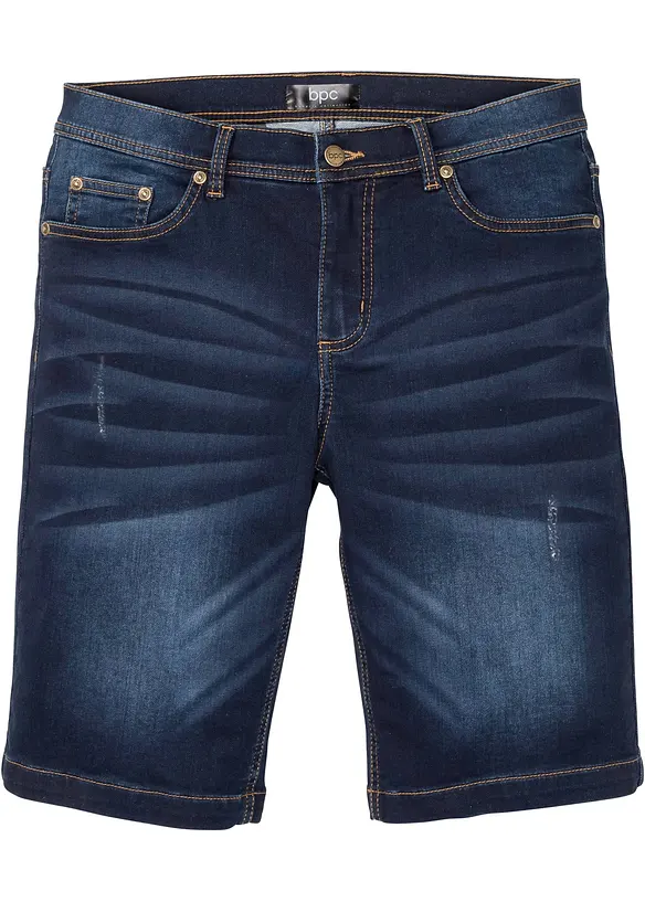 Sweat-Jeans-Bermuda m. Komfortschnitt in Regular-Fit in blau von vorne - bonprix