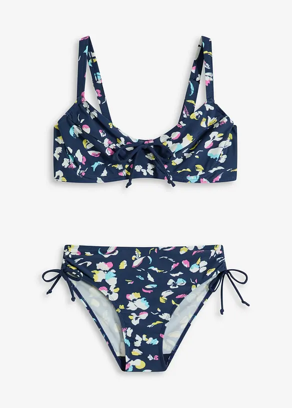 Minimizer-Bikini mit Bindebändern (2-tlg.Set) in blau von vorne - bonprix