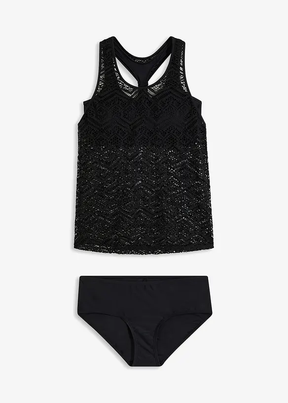 Tankini (2-tlg.Set) in schwarz von vorne - bonprix