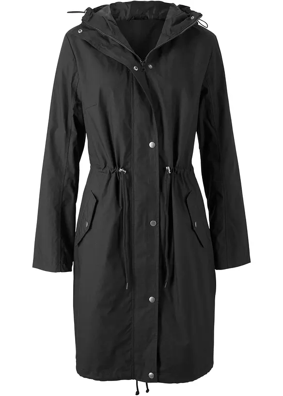 Parka mit Kapuze in schwarz von vorne - bonprix
