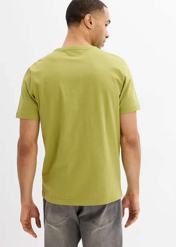 T-Shirt aus reiner Bio-Baumwolle in grün von hinten (im Anschnitt) - bonprix