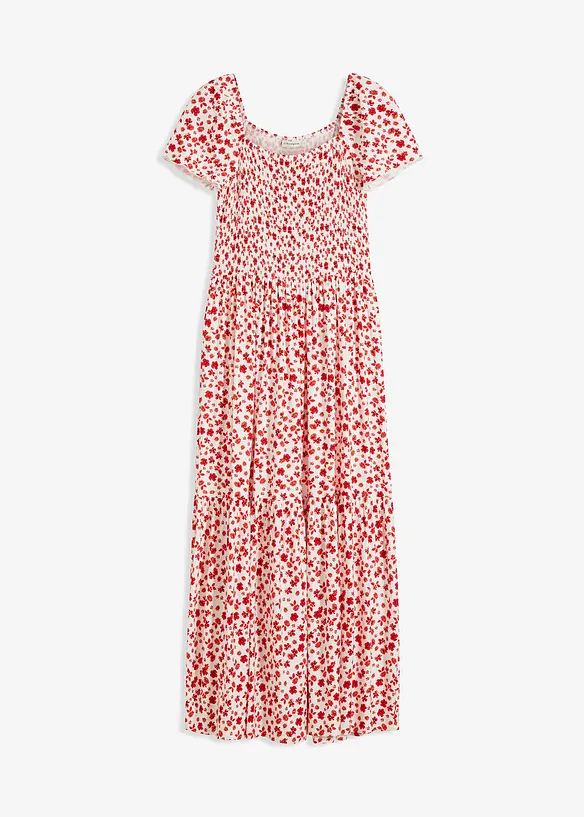 Maxikleid aus fließendem Viskose-Mix in weiß von vorne - bonprix Maxikleid aus fließendem Viskose-Mix in weiß von vorne - bonprix