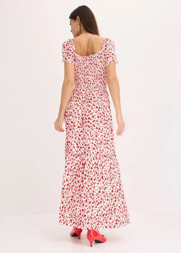 Maxikleid aus fließendem Viskose-Mix in weiß von hinten (Totalaufnahme) - bonprix Maxikleid aus fließendem Viskose-Mix in weiß von hinten (Totalaufnahme) - bonprix