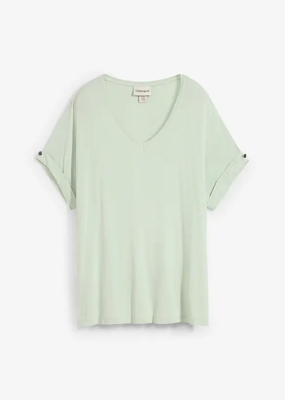 Shirt aus fließendem Viskose-Mix in grün von vorne - bonprix Shirt aus fließendem Viskose-Mix in grün von vorne - bonprix