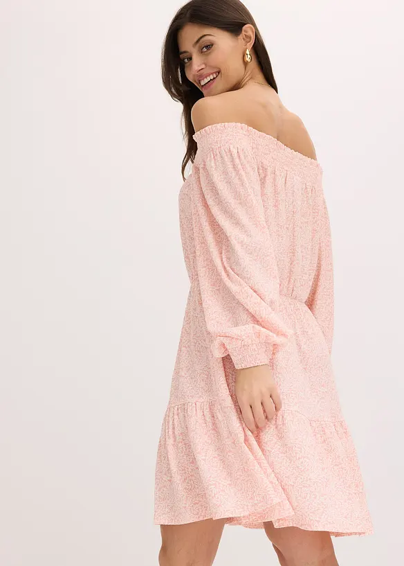 Carmen-Kleid in rosa von hinten (Totalaufnahme) - bonprix