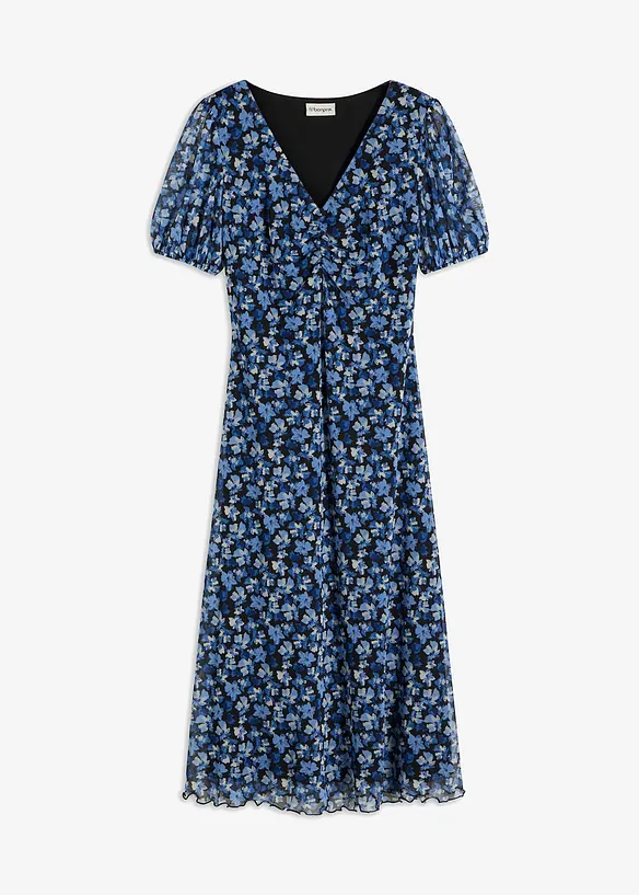 Midikleid aus Mesh in blau von vorne - bonprix Midikleid aus Mesh in blau von vorne - bonprix
