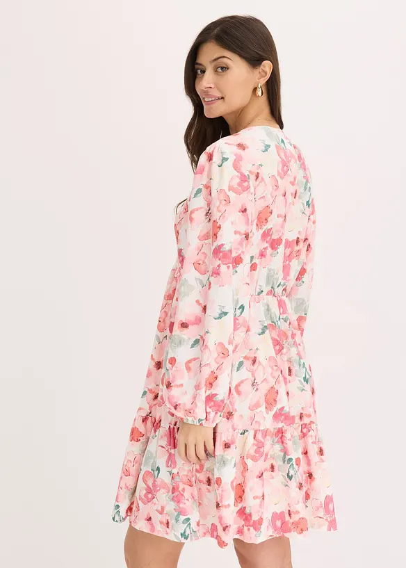 Tunika-Kleid aus leichtem Crêpe in beige von hinten (Totalaufnahme) - bonprix Tunika-Kleid aus leichtem Crêpe in beige von hinten (Totalaufnahme) - bonprix