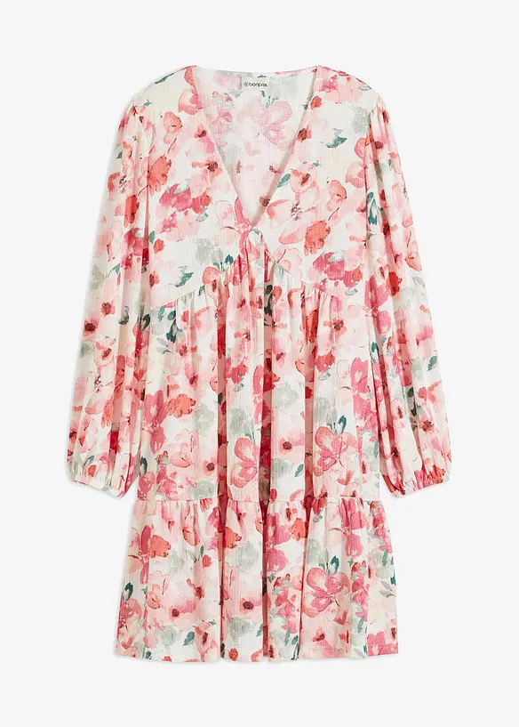 Tunika-Kleid aus leichtem Crêpe in beige von vorne - bonprix Tunika-Kleid aus leichtem Crêpe in beige von vorne - bonprix